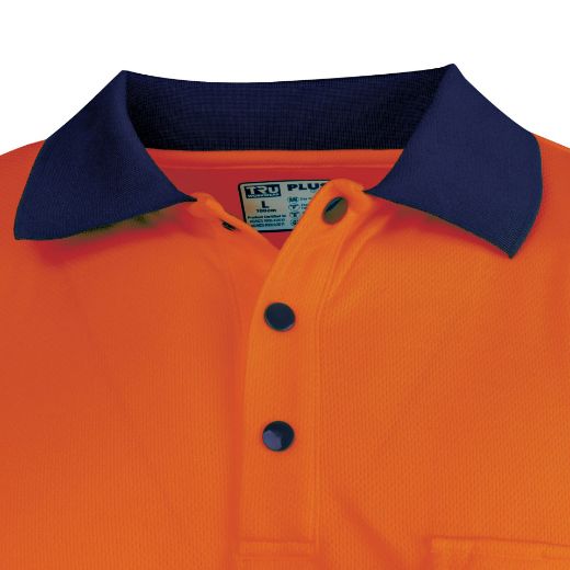Picture of Tru Workwear Recycled Womens Anti-Microbial Micromesh S/S Two Tone Hi-Vis Polo Shirt